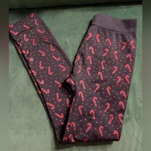 Women’s Festive Candy Cane Fleece Lined Leggings